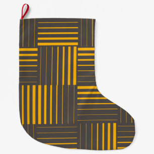 Yellow, cool, unique, trendy, modern lines large christmas stocking