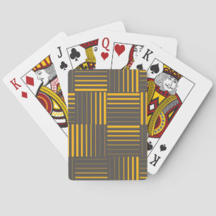 Yellow, cool, unique, trendy, modern lines playing cards