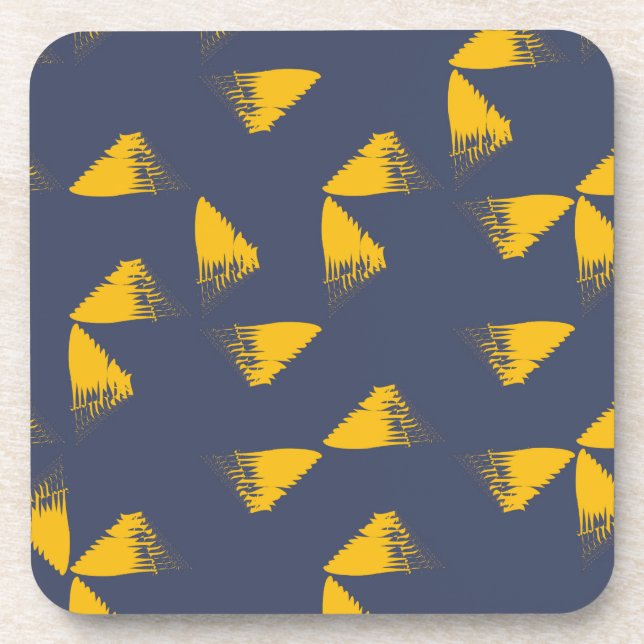 Yellow, cool, unique, trendy triangles coaster (Front)