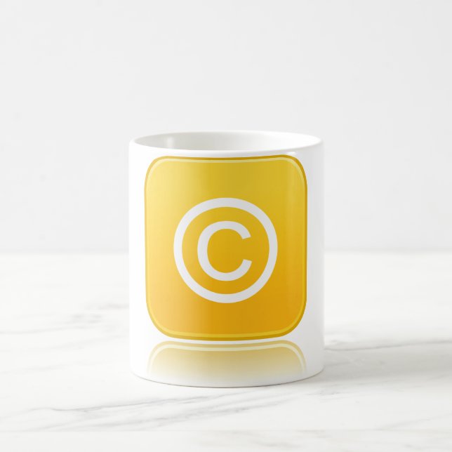 Yellow Copyright Symbol Icon Coffee Mug (Center)