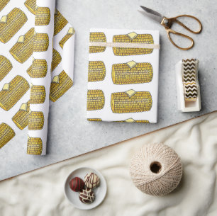 Yellow Corn on the Cob Ears Corncob Picnic Wrap Wrapping Paper