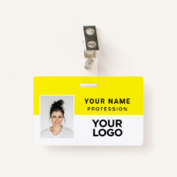 Yellow Corporate Employee Photo Name Tag