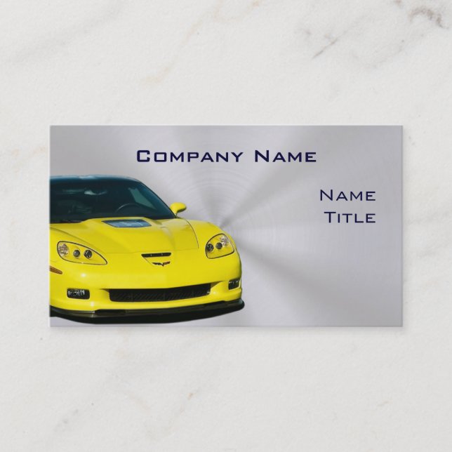 Yellow Corvette Business Cards (Front)