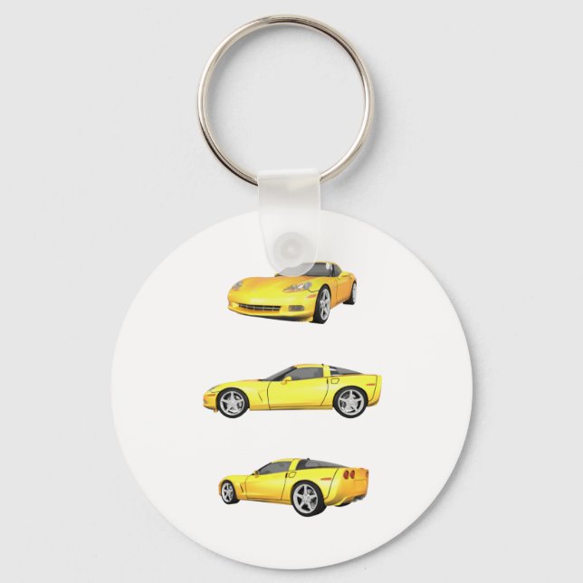 Yellow Corvette: Key Ring (Front)
