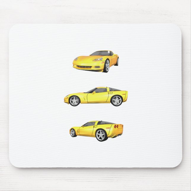 Yellow Corvette: Mouse Mat (Front)