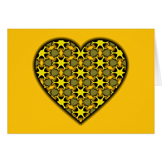 Yellow Cosmic Burst Heart (Front Horizontal)