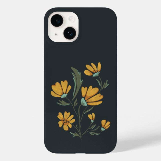 Yellow Cosmos Flower Simple Beauty Case-Mate iPhone Case (Back)