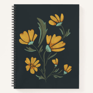 Yellow Cosmos Flower Simple Beauty Notebook