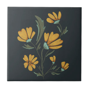 Yellow Cosmos Flower Simple Beauty Tile