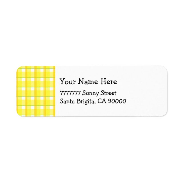 Yellow Country Checks Retrun Address Labels (Front)