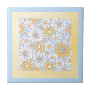 Yellow Country Flower art Tile