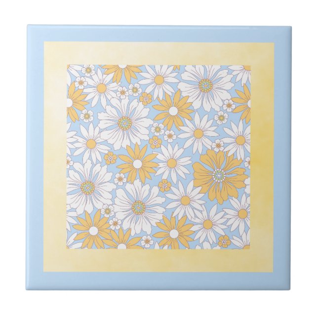 Yellow Country Flower art Tile (Front)