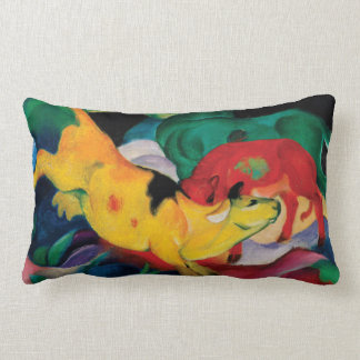 Yellow Cow by Franz Marc Lumbar Cushion