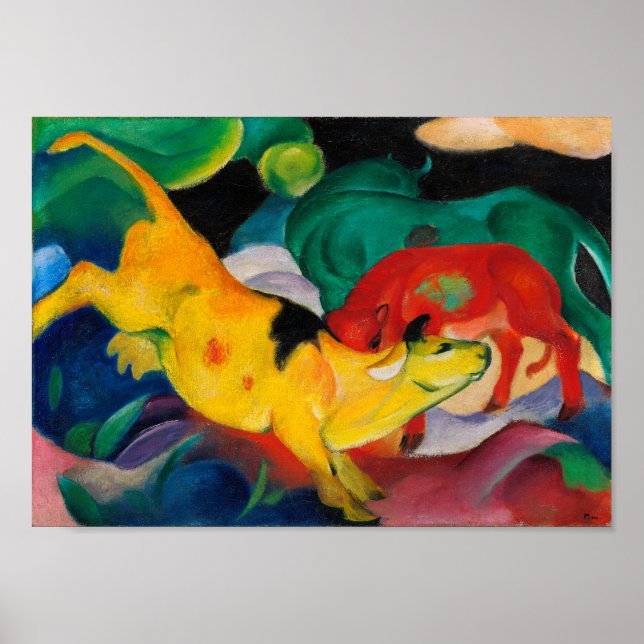Yellow Cow by Franz Marc Poster (Front)