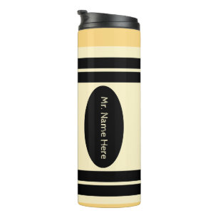 Yellow Crayon Art Supplies Themed Teacher Gift Thermal Tumbler