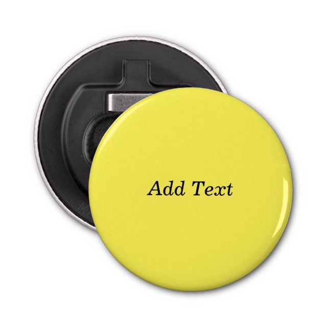 Yellow Create Your Own Add Text  Bottle Opener (Front)