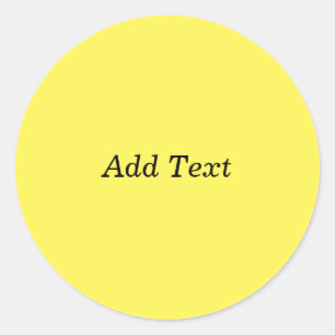 Yellow Create Your Own Add Text Classic Round Sticker