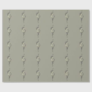 Yellow Crescent Moon with Magical Smoke Watercolor Wrapping Paper