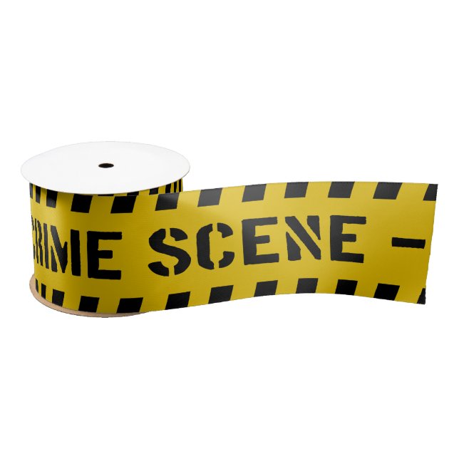 Yellow Crime Scene Do not Cross Police Party Satin Satin Ribbon (Spool)