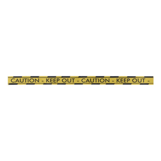 Yellow Crime Scene Tape Satin Ribbon (Front)