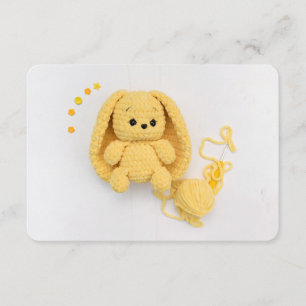 Yellow Crochet Bunny – Cosy Yarn Gift Enclosure Card