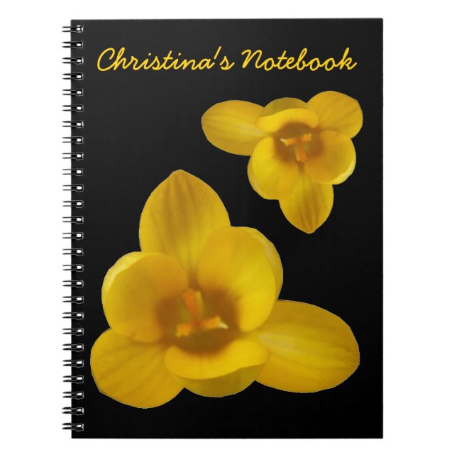 Yellow Crocus Customisable Notebook (Front)