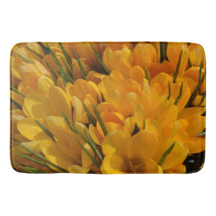 Yellow Crocus flavus - Golden Yellow Flowers Bath Mat