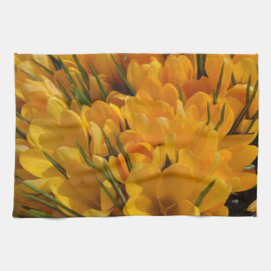 Yellow Crocus flavus - Golden Yellow Flowers  Door Tea Towel