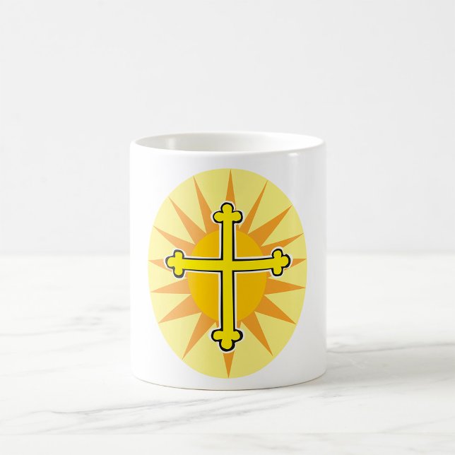 Yellow Cross Bottony Sunburst Christian Faith Coffee Mug (Creator Uploaded)