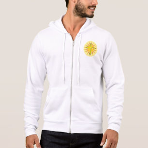 Yellow Cross Bottony Sunburst Christian Faith Hoodie