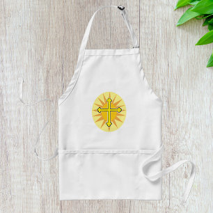 Yellow Cross Bottony Sunburst Christian Faith Standard Apron