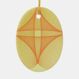 yellow cross ceramic tree decoration