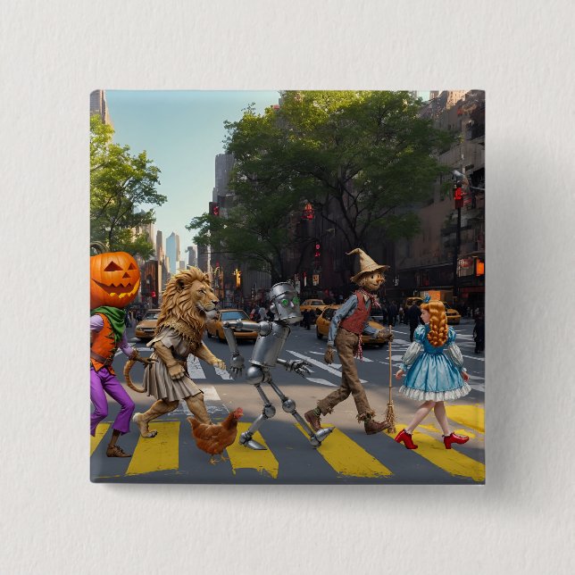 yellow crosswalk 15 cm square badge (Front)