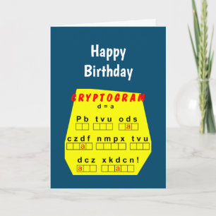 Yellow Cryptogram Card