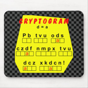 Yellow Cryptogram Mouse Mat