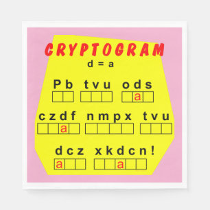 Yellow Cryptogram Napkin