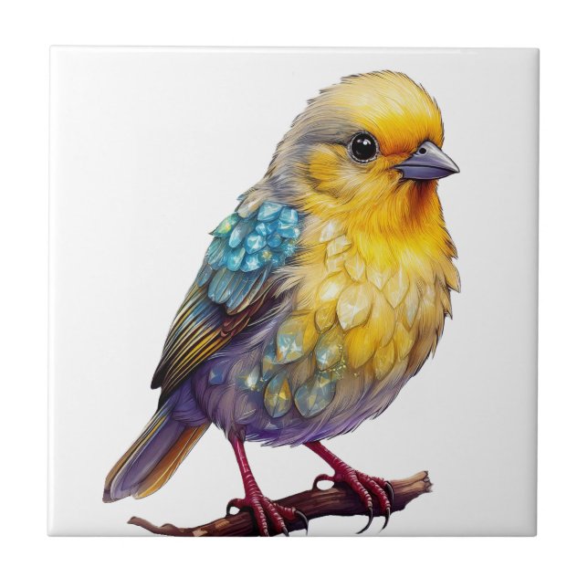 Yellow Crystal Canary Ceramic Tile (Front)