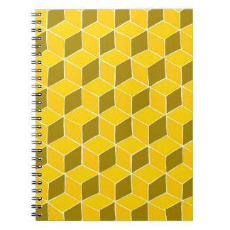 Yellow cube quilt pattern notebook