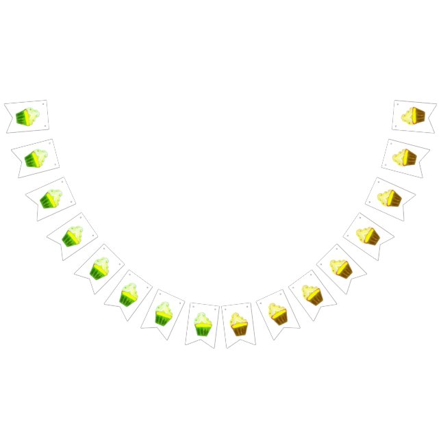 yellow cupcake calligraphy modern happy birthday b bunting  (All)