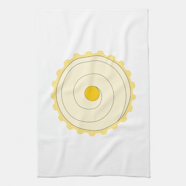 Yellow Cupcake. Iced cake. Tea Towel (Vertical)