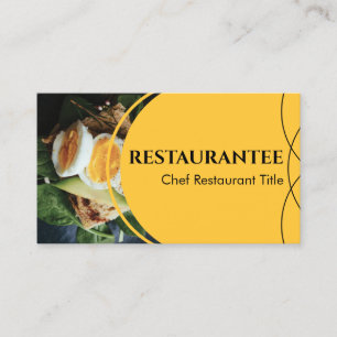 Yellow Custom Photo Restaurant Cooking Chef Business Card