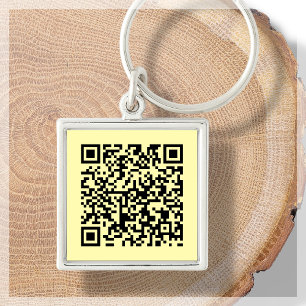 Yellow Custom QR Code Scannable Keychain