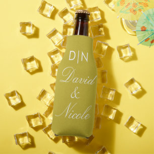 Yellow Custom Text Can Cooler Personalized Sleeve