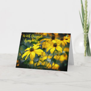 Yellow Cut Leaf Coneflower With Deepest Sympathy Card