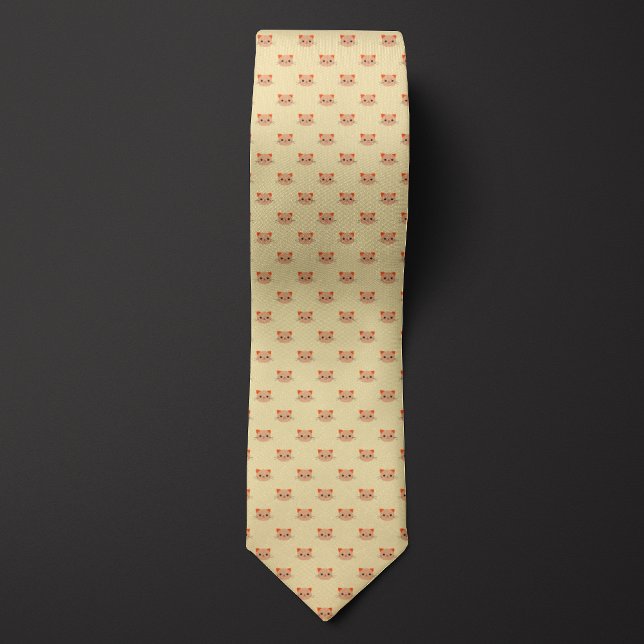 Yellow Cute Cat Tie (Creator Uploaded)