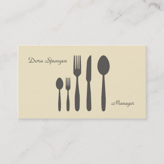 Yellow Cutlery Business Card (Front)