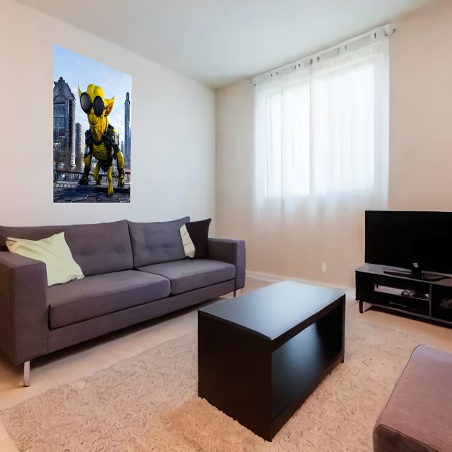 Yellow cyberpunk alien beast | AI Art Poster (Creator Uploaded)