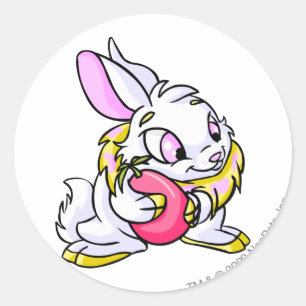 Yellow Cybunny hugging Negg Classic Round Sticker