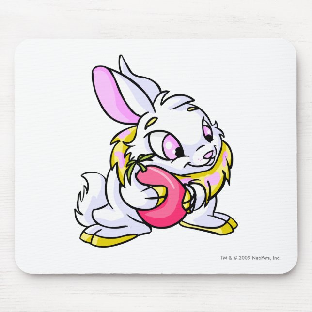 Yellow Cybunny hugging Negg Mouse Mat (Front)