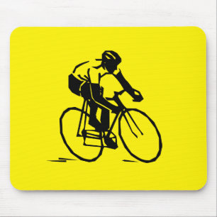 Yellow Cycling Mouse Mat